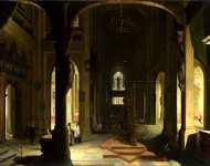 Imitator of Hendrick van Steenwyck the Younger - Interior of a Church at Night